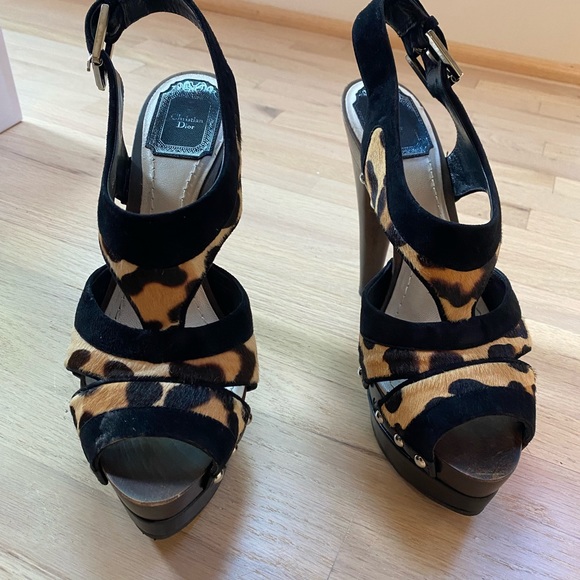 Dior leopard sandal heel size 6.5 great condition - Picture 4 of 7